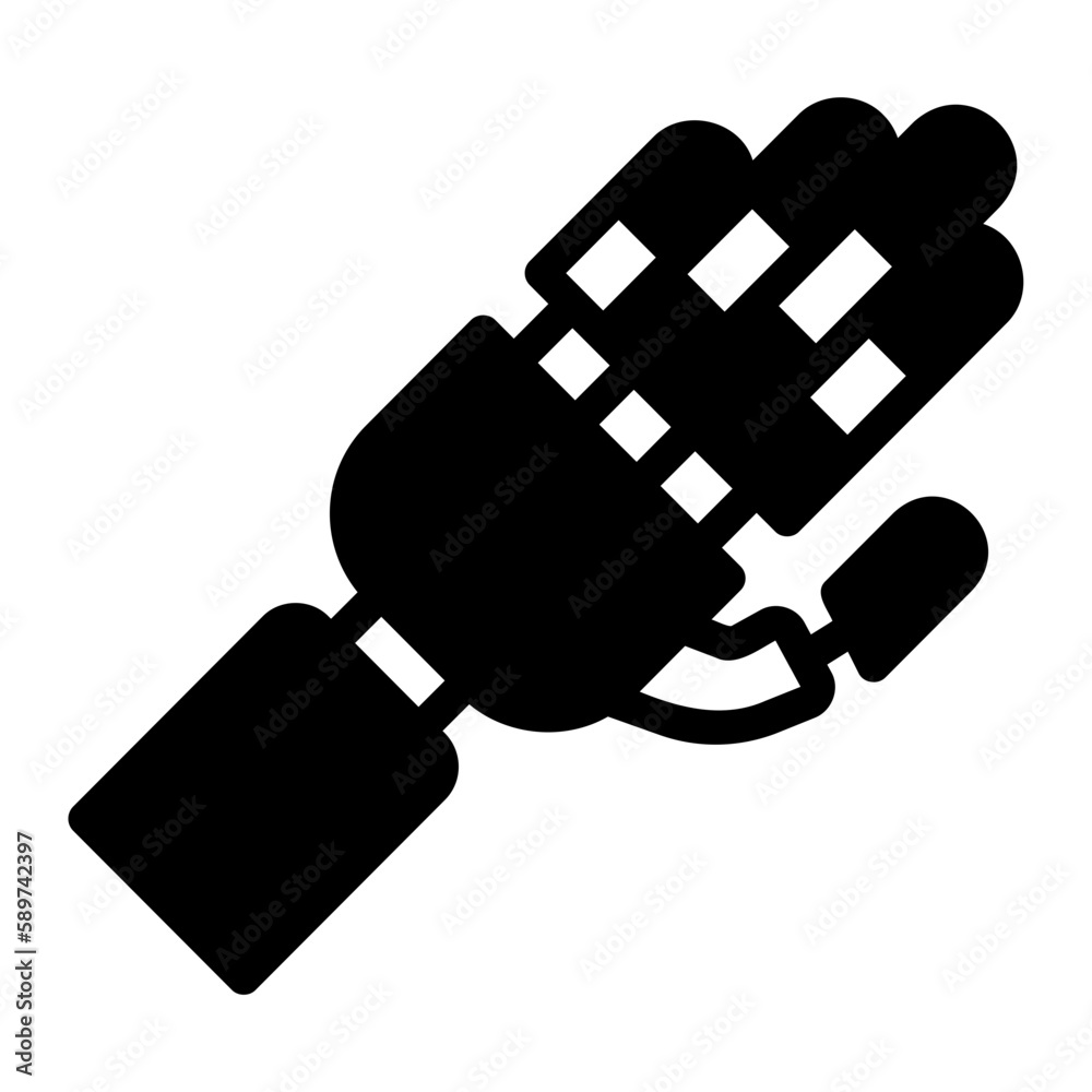 prosthetic hand glyph icon