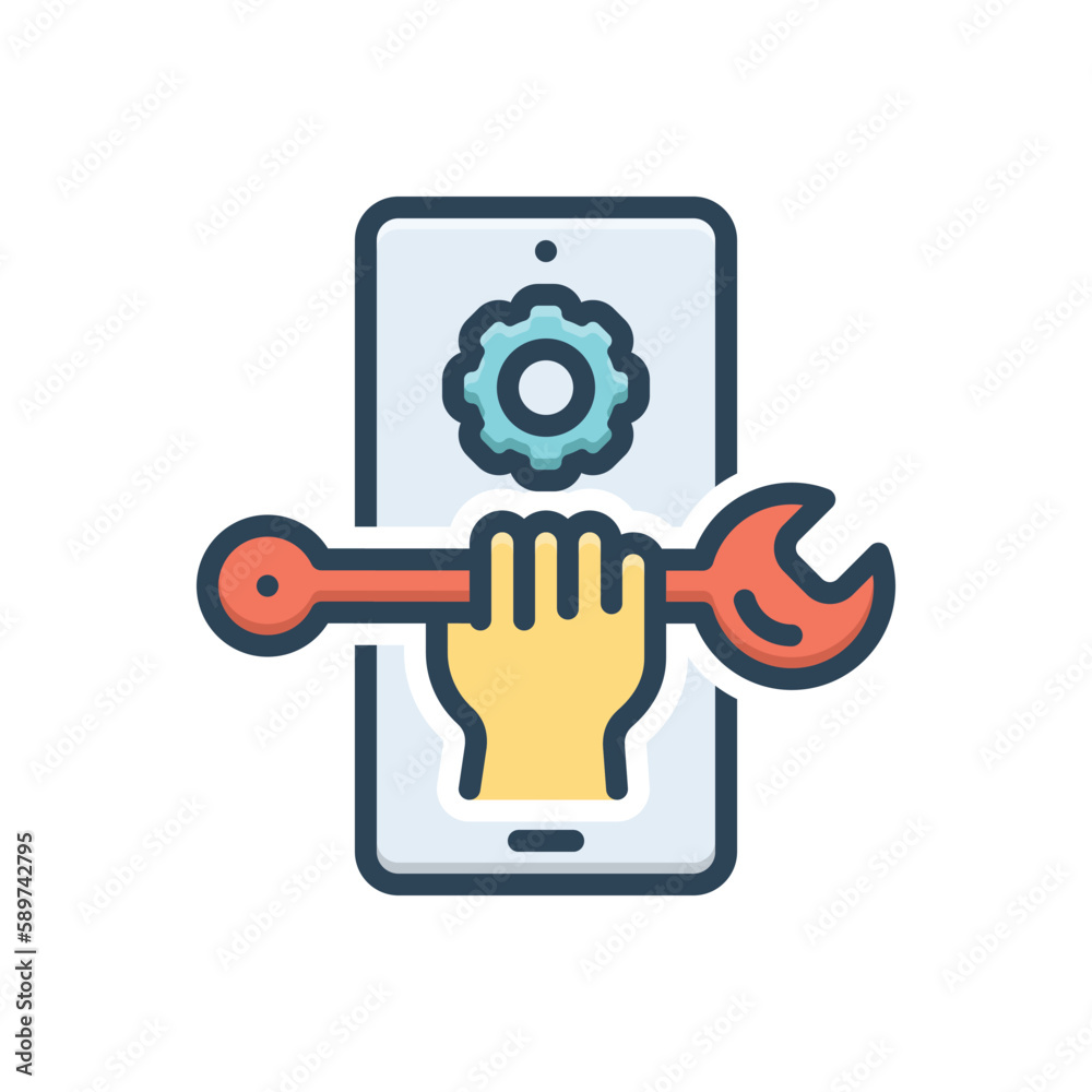 Color illustration icon for repairs 