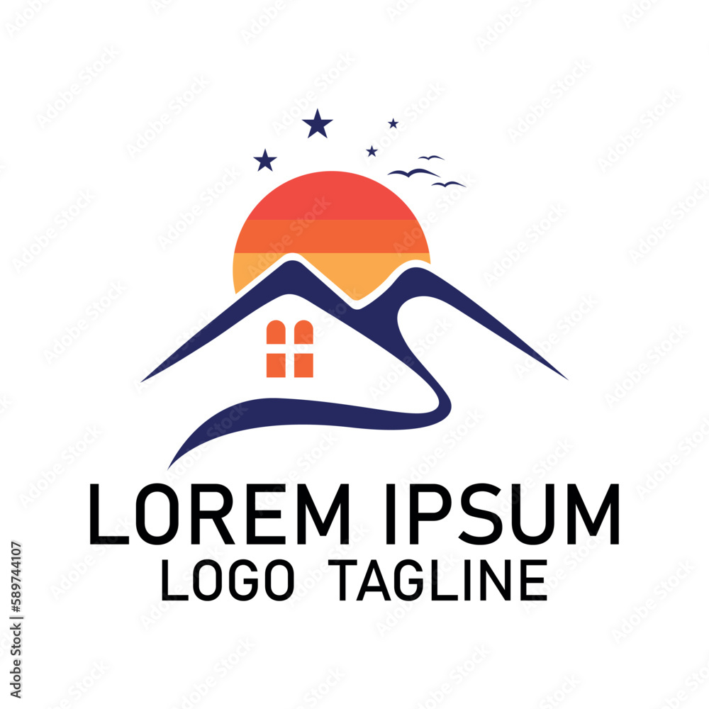 Unique real state logo design with vector format.
