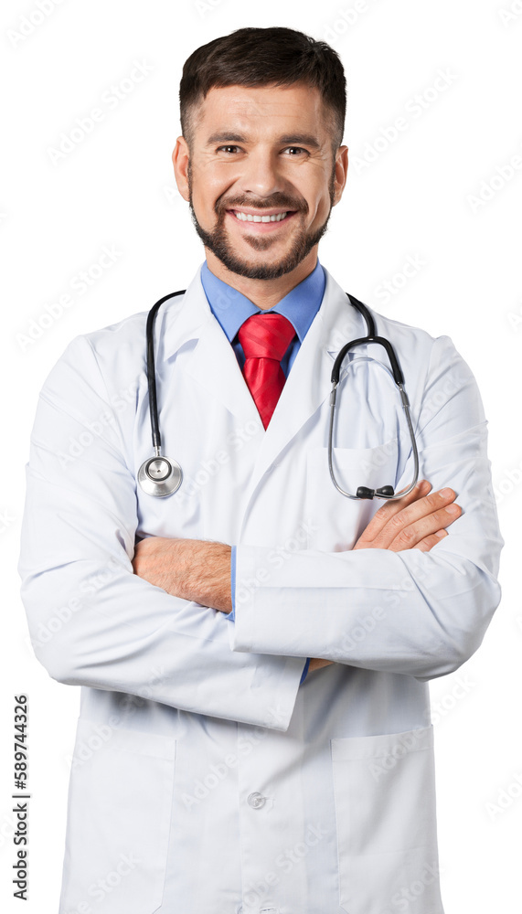 Handsome young male doctor on background Handsome young male doctor on background