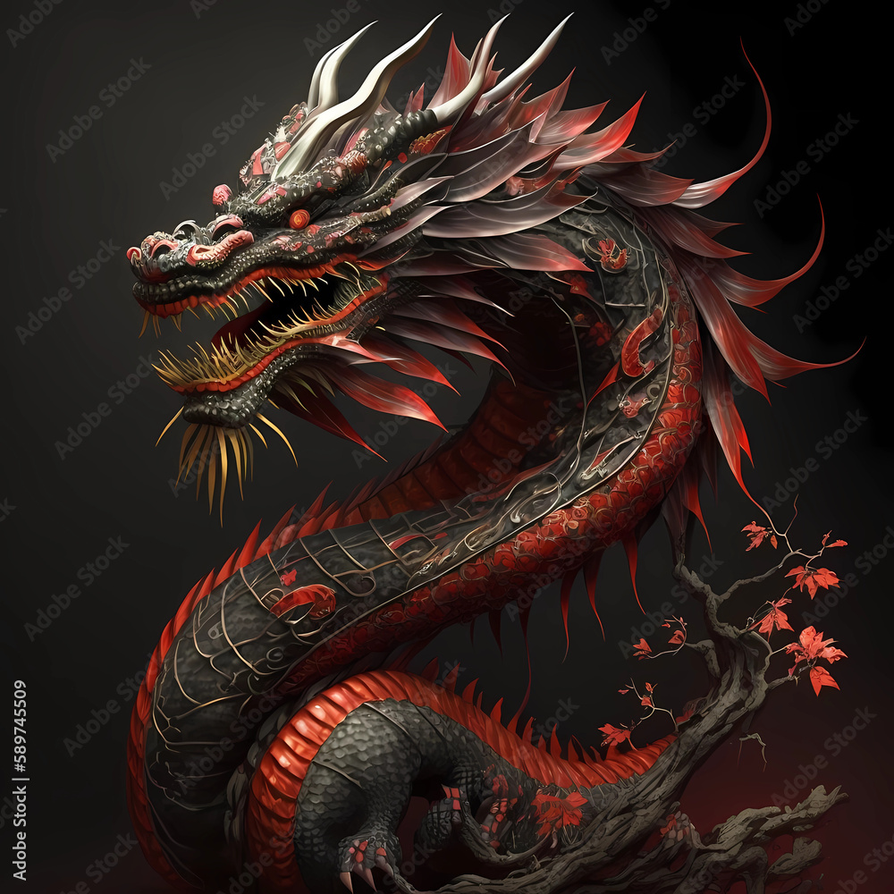 Chinese dragon. Year of the dragon. AI generation Chinese dragon. Year of the dragon. AI generation
