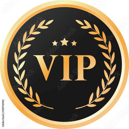 VIP quality badge or label of element