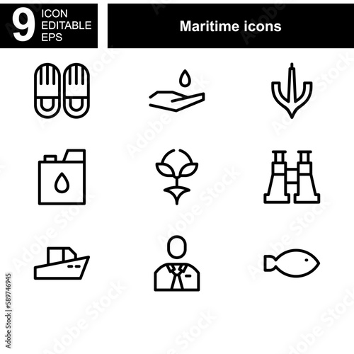 maritime icon or logo isolated sign symbol vector illustration - Collection of high quality black style vector icons 
