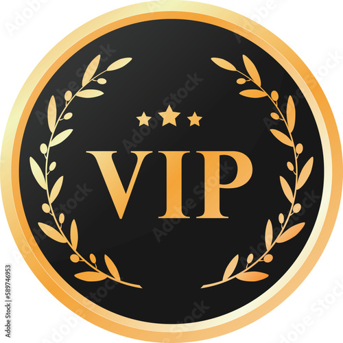 VIP quality badge or label of element