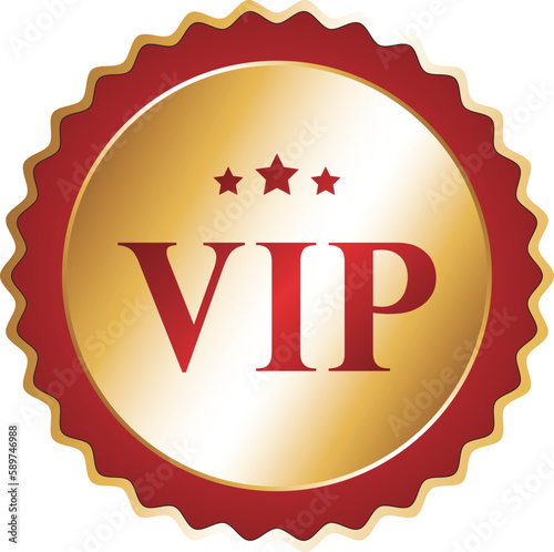 VIP quality badge or label of element