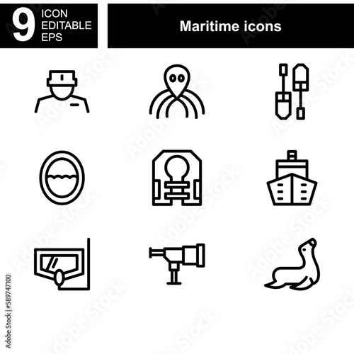 maritime icon or logo isolated sign symbol vector illustration - Collection of high quality black style vector icons 
