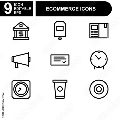 online shopping and ecommerce icon or logo isolated sign symbol vector illustration - Collection of high quality black style vector icons 