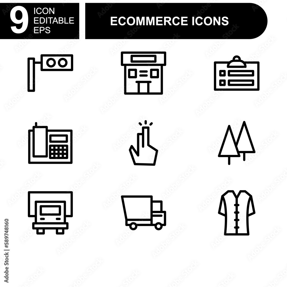 Fototapeta premium online shopping and ecommerce icon or logo isolated sign symbol vector illustration - Collection of high quality black style vector icons 