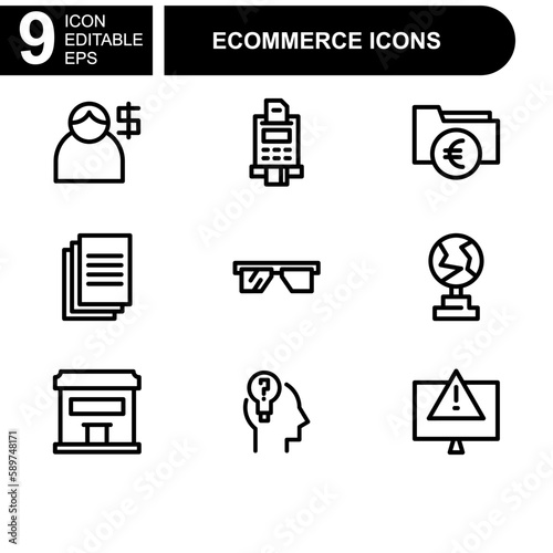 online shopping and ecommerce icon or logo isolated sign symbol vector illustration - Collection of high quality black style vector icons 

