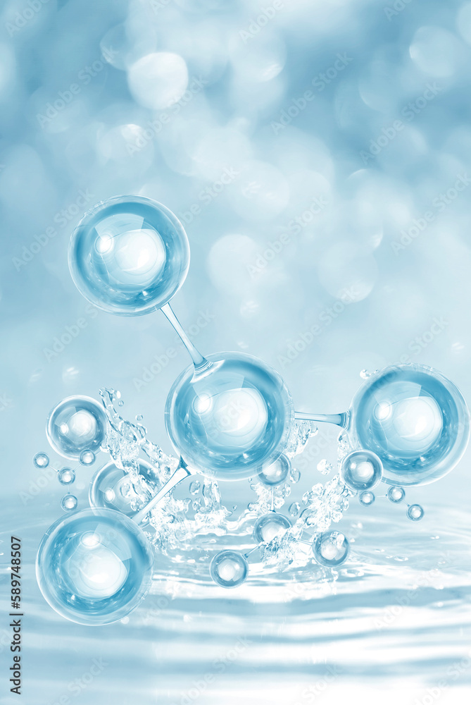 bubble and molecule background for cosmetic