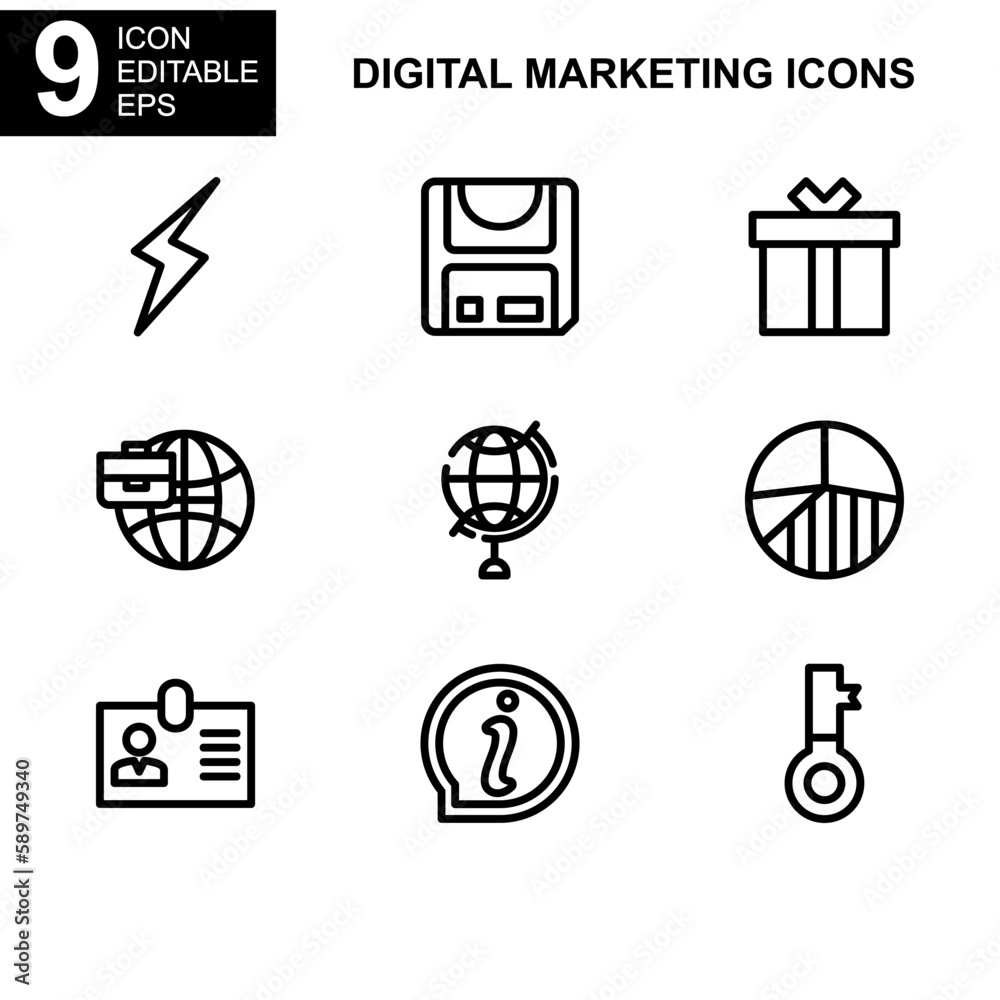 Obraz premium digital marketing icon or logo isolated sign symbol vector illustration - Collection of high quality black style vector icons 