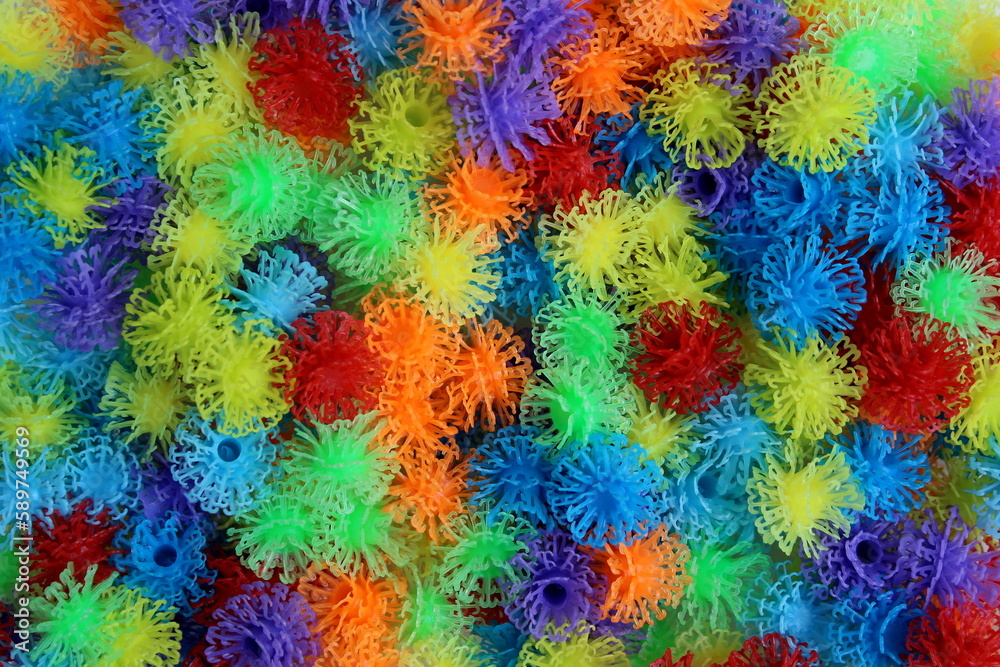 Abstract background of multi-colored bright stickies.