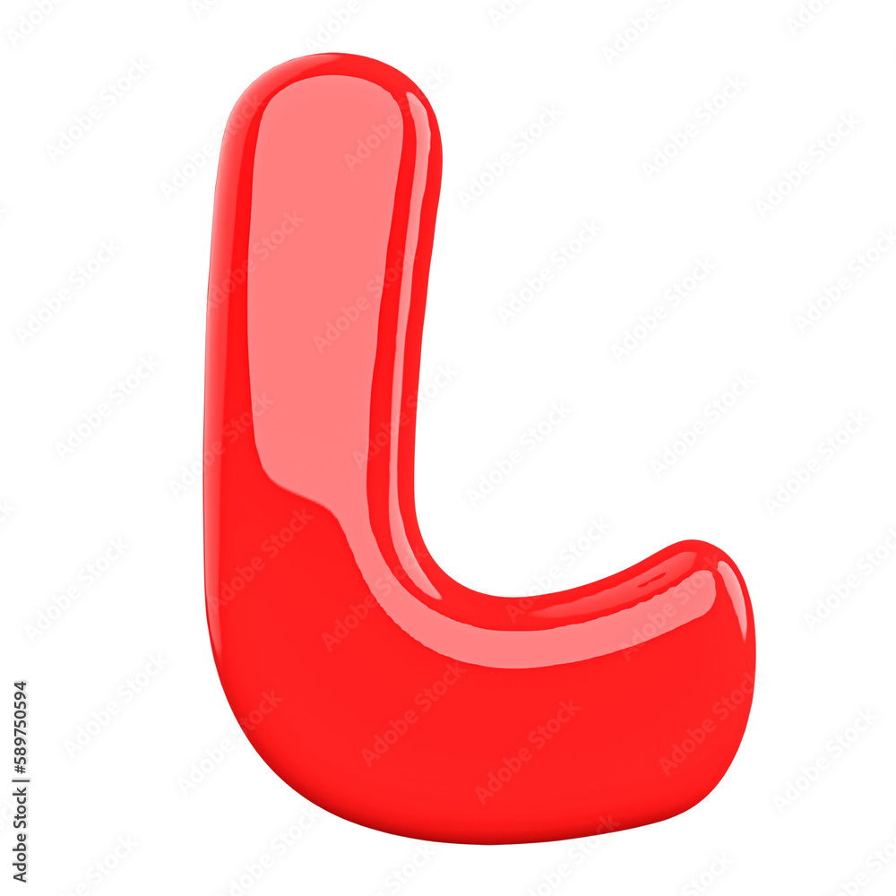3D Font Red Letter L 3D Font Red Letter L