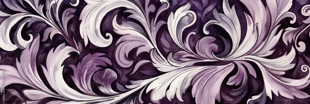 purple and white watercolor pattern print