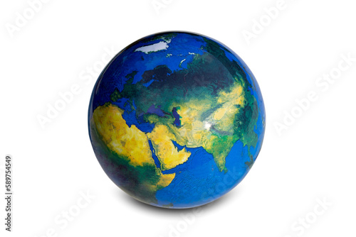 World map and Earth globes isolated on white background. 