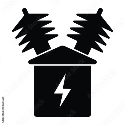 high voltage electrical transformer icon