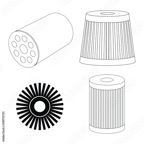 car oil filter icon vector