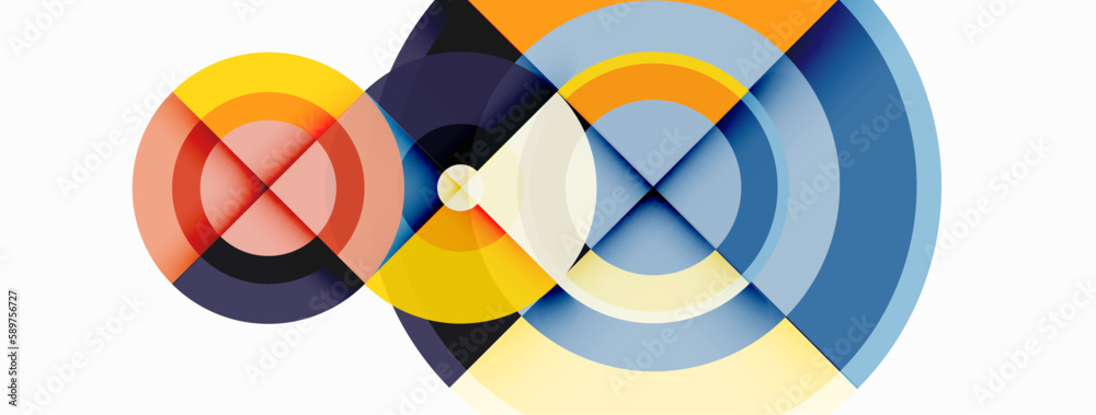 Circles with shadows trendy minimal geometric composition abstract background Circles with shadows trendy minimal geometric composition abstract background