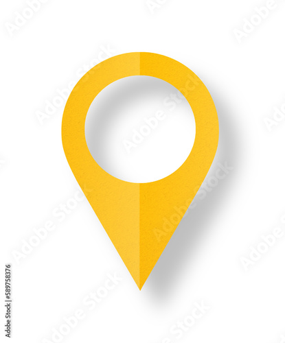 Free Download Yellow paper cut into the shape of a pin. Pointer pad location markers isolated on transparent background. - GFXLoad