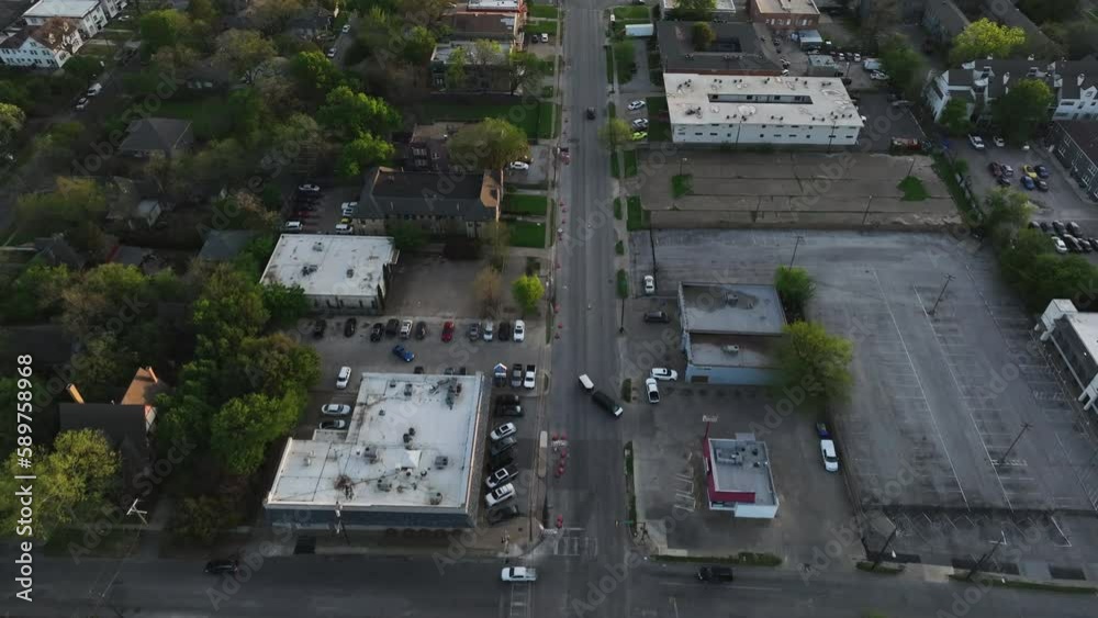 Birdseye View of a traffic on a quiet street Birdseye View of a traffic on a quiet street