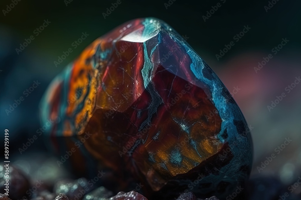 Fototapeta premium Natural crystal or stone showcasing its unique patterns and colors and with a mystical and spiritual style | Generative AI