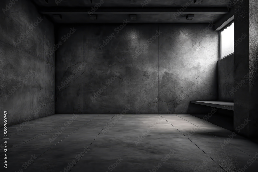 Dark black and gray abstract cement wall and interior textured studio room for product display. Wall background Dark black and gray abstract cement wall and interior textured studio room for product display. Wall background