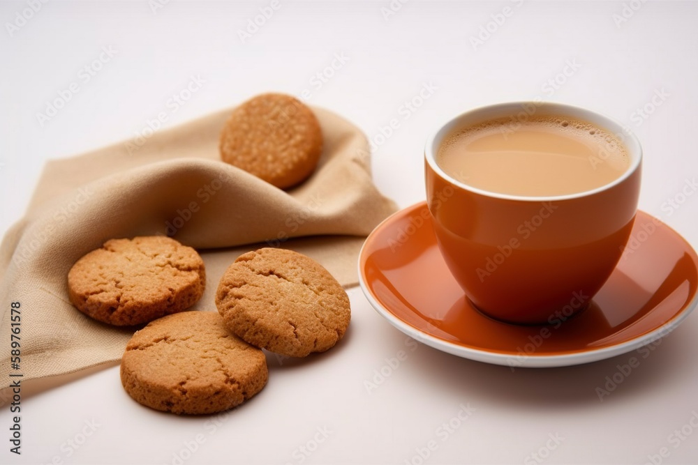 cup of coffee and cookies, coffee and cookies, photo of latte and freshly baked cookies isolated on white background cup of coffee and cookies, coffee and cookies, photo of latte and freshly baked cookies isolated on white background
