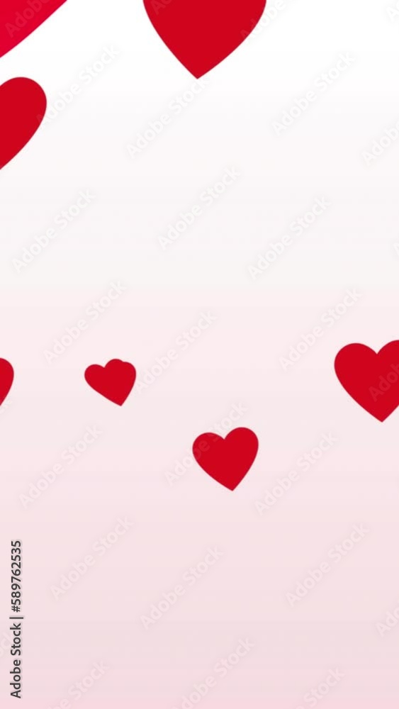 Animation of red and pink hearts moving on pink background Animation of red and pink hearts moving on pink background