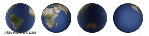 Earth four-sided png transparent view, world map