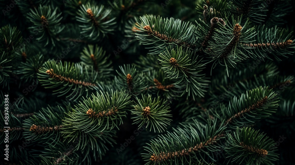 Background of pine tree branches