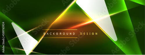 Vibrant Geometric Neon Shiny Line Background. A Bold and Stunning Display of Shapes, Lines, Colors, and Glow, Perfect for Futuristic Modern Designs, Hi-tech Presentations, Technology Web Pages