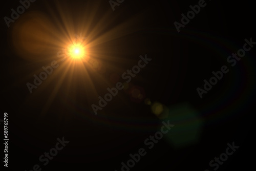 Natural, Sun flare on the black background