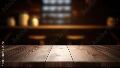 wooden table with blur background © Fabian
