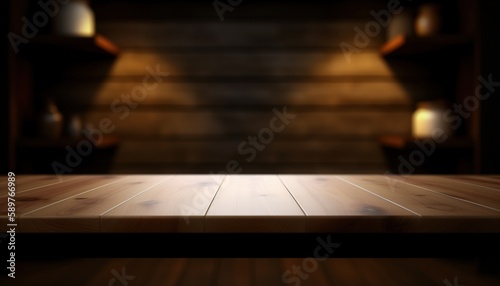 wooden table with blur background © Fabian