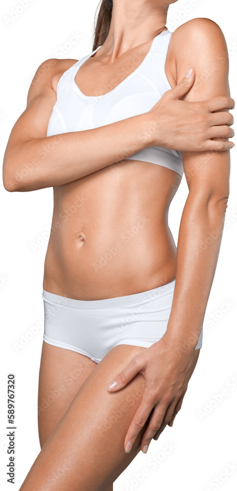 Body female woman slim isolated healthy lifestyle close-up Body female woman slim isolated healthy lifestyle close-up