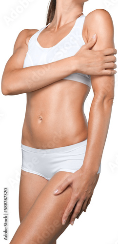 Body female woman slim isolated healthy lifestyle close-up