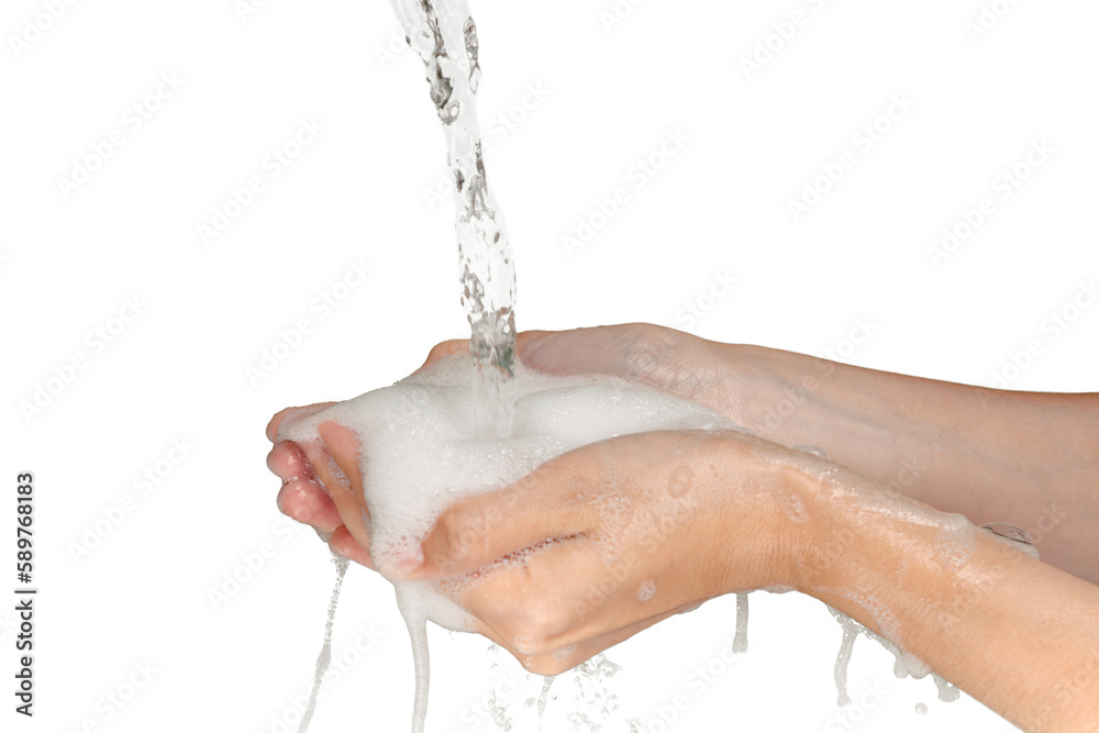 Hands Washed with Soap and Water