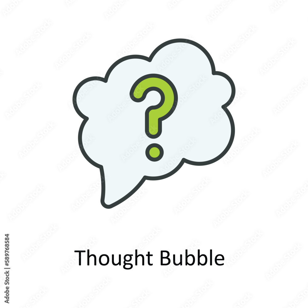 Thought Bubble Vector Fill outline Icons. Simple stock illustration stock Thought Bubble Vector Fill outline Icons. Simple stock illustration stock