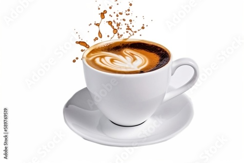 Isolated White Coffee Cup on Background. Perfect for Product Display and Design Projects
