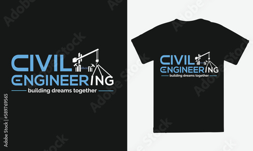 print civil engineering students t shirt design template vector