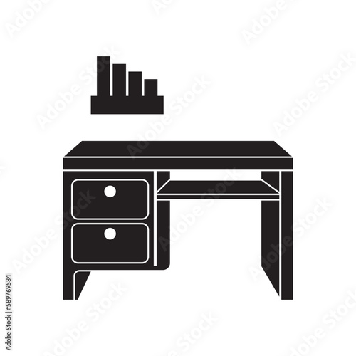 Work desk logo icon,illustration design template