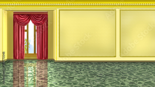 Hall in an art gallery or museum illustration