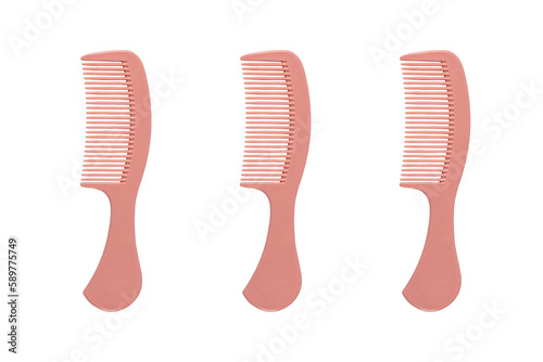 Pink Hair Comb isolated on white background