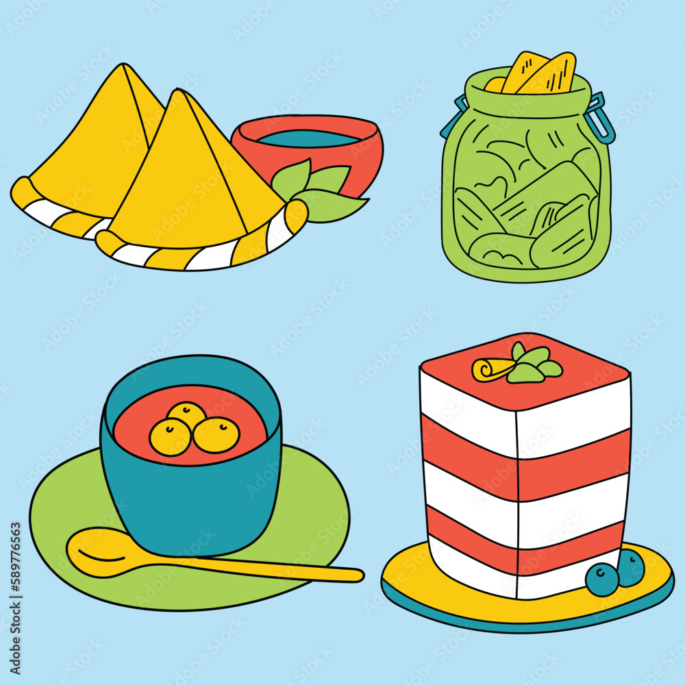 Our collection of cute and whimsical blackandwhite food illustrations