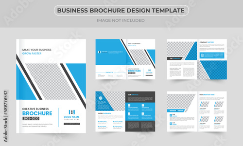 Creative clean corporate bifold business brochure annual report company profile template layout
