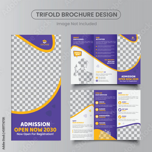 education school admission trifold brochure design template