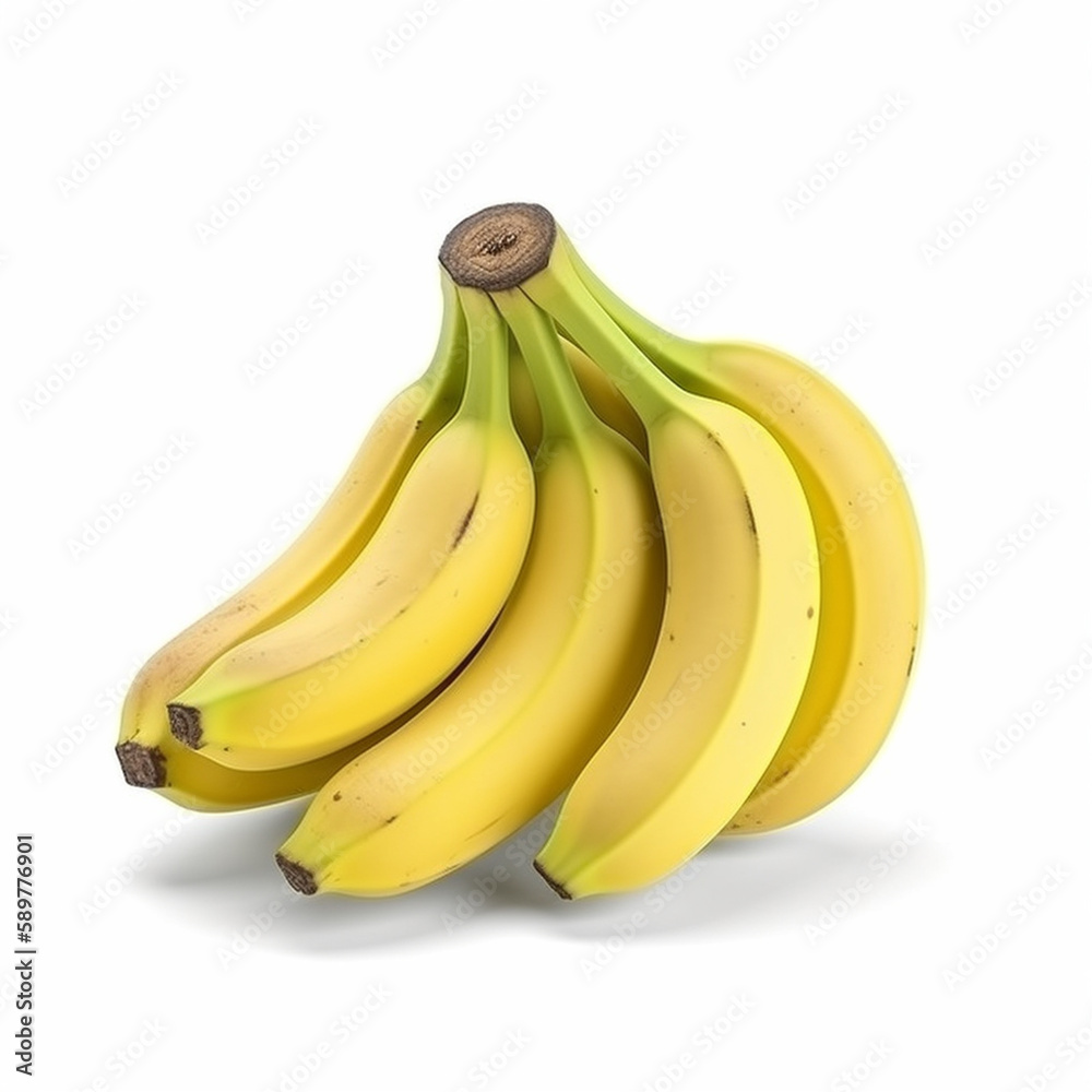 A bunch of bananas on a white background