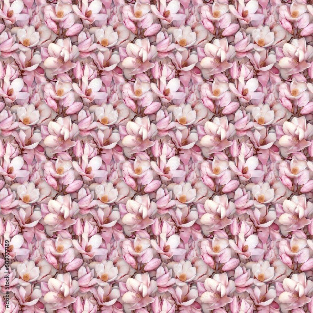 seamless pattern. concept of abstract magnolia flowers. Abstraction allows a person to see with his mind what he physically cannot see with his eyes.