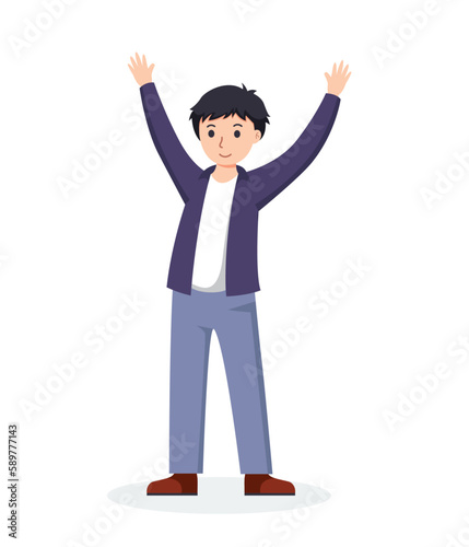 character man happy dance movements isolated	
