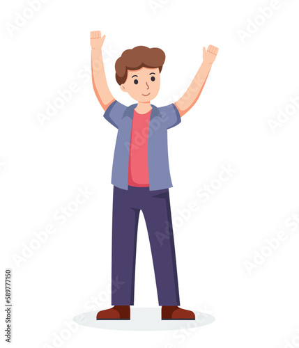 character man happy dance movements isolated	
